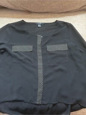 Forever 21 Black Blouse with Studded Trim